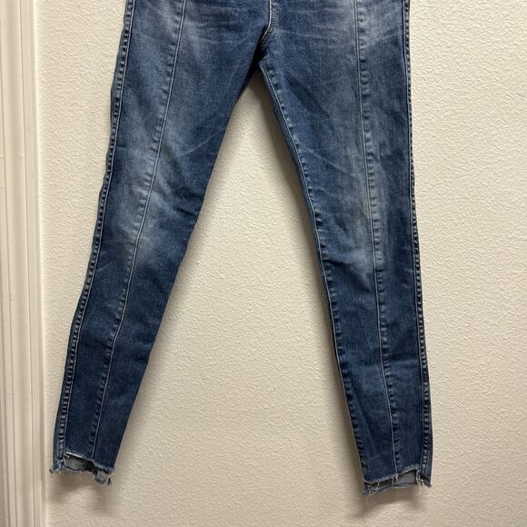 AG Jeans Farrah Ankle - High Rise Skinny Patch Blue Size 29 - Picture 3 of 13